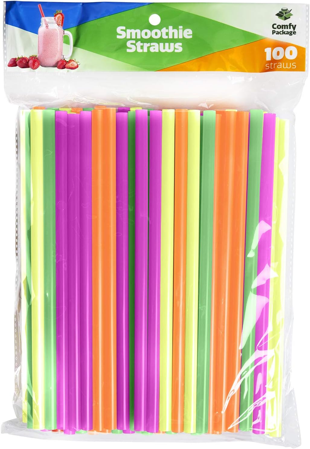 Plastic Smoothie Straws, Smoothie Straws, Disposible Straws, Straws -Pack of 100 (8.5 Plastic Smoothie Straws, Smoothie Straws, Disposible Straws, Straws -Pack of 100 (8.5